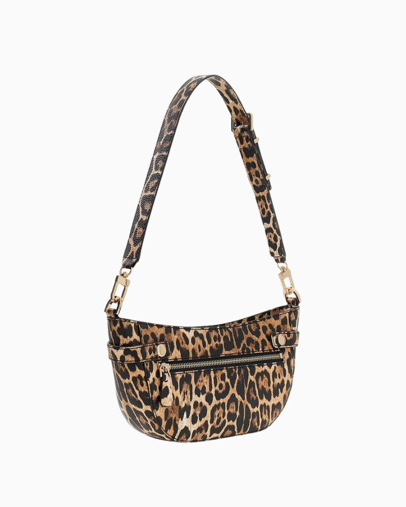 Guess Cirene Shoulder Bag in Leopard back view