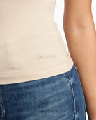 Guess Damiana top beige rhinestone logo detail