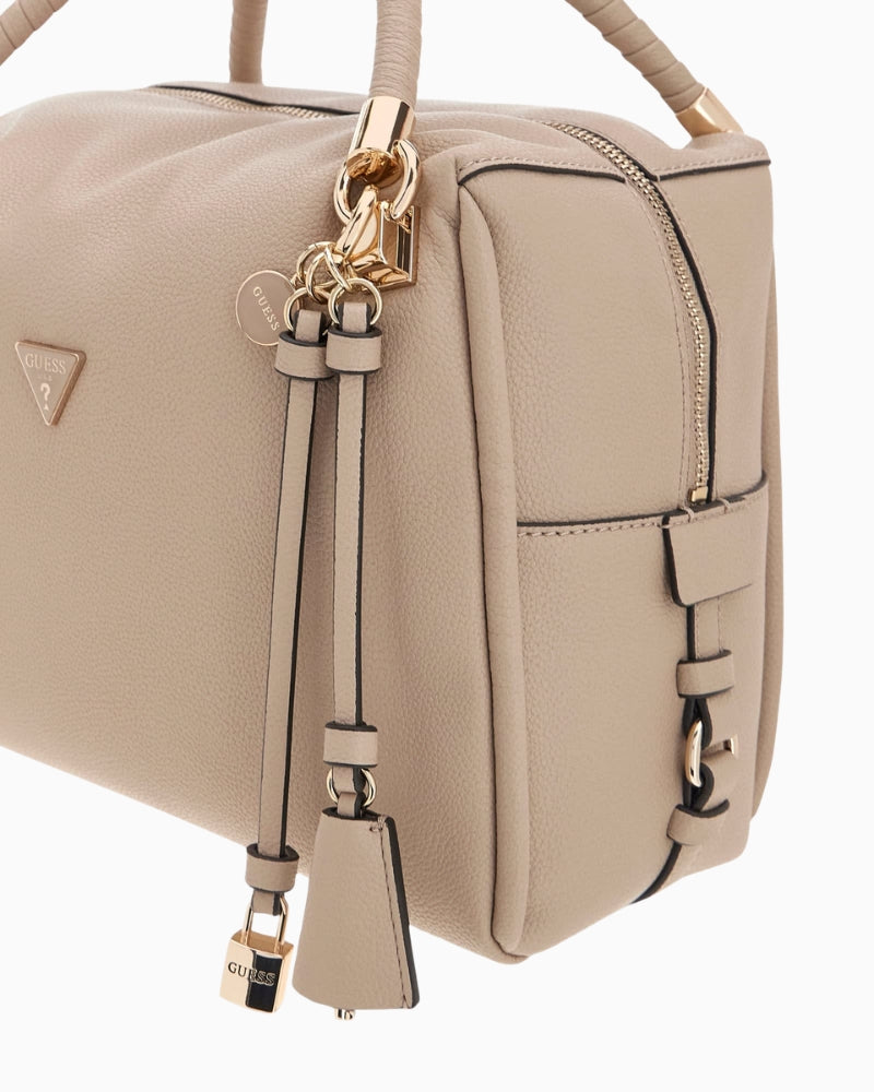 Guess Danya Satchel in Taupe side view