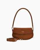 Guess Danya Suede Shoulder Bag in cognac with shoulder strap  1