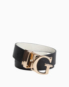 Guess Ella Logo Rev Belt in Black front view