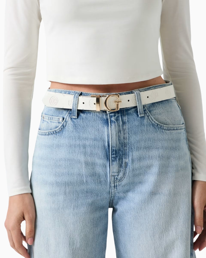 Guess Ella Logo Rev Belt in Black reverse side view