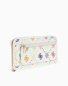 Guess Emelie Logo Wallet in multi angled view showing logo pattern 1