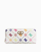 Guess Emelie Logo Wallet in multi front view with zip closure 1