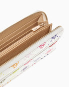 Guess Emelie Logo Wallet in multi top view with zip fastening 1
