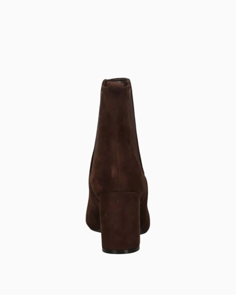 Guess Fiery Suede Boots in Dark Brown back view