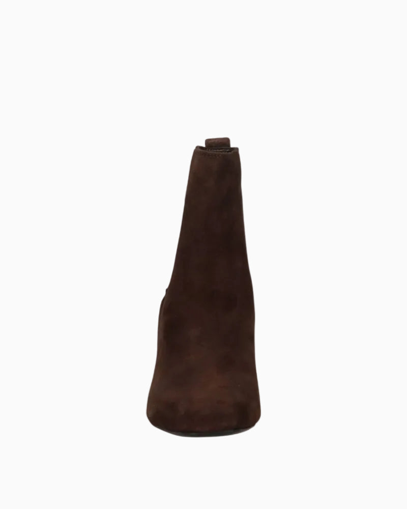 Guess Fiery Suede Boots in Dark Brown front view