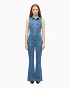 Guess Harlo Flare Denim Jumpsuit front view