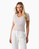 Guess Jeans Collar Stella Sweater in light beige front view