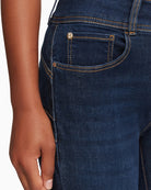 Guess Jeans Shape Up Jeans in Dark Blue front pocket detail
