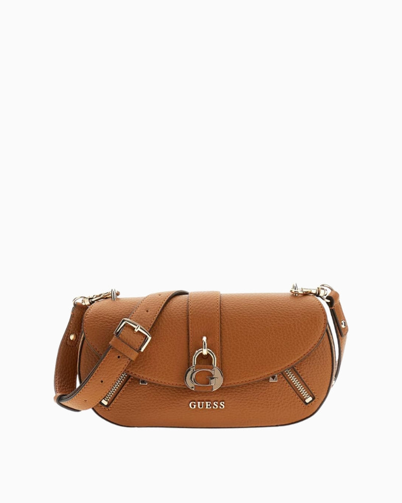 Guess Jessa Crossbody Bag caramel front view