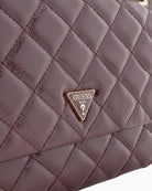 Guess Juliet Xbody Bag in Burgundy logo detail