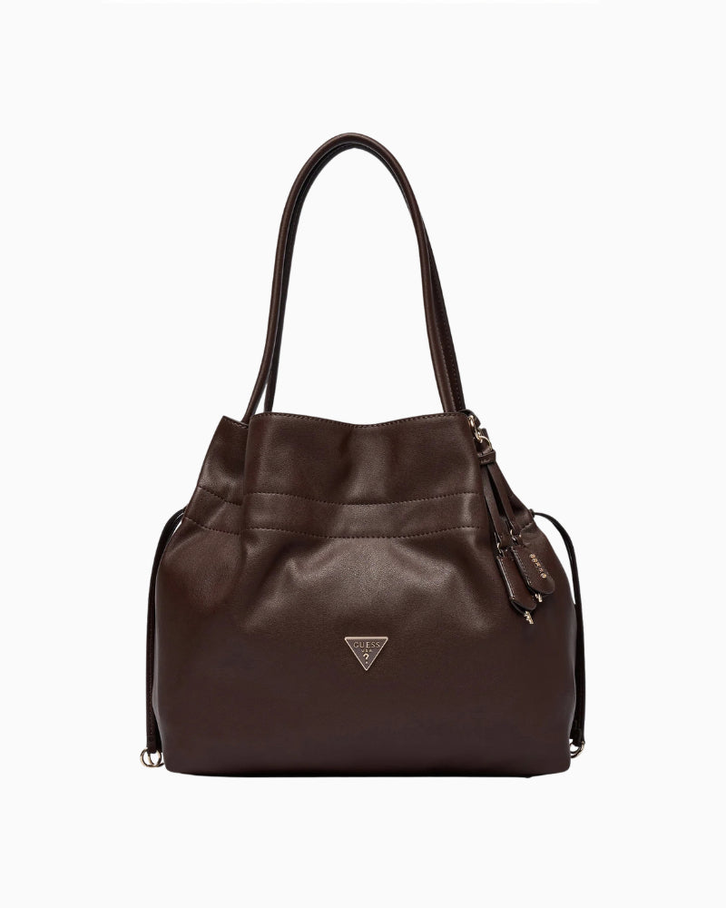 Guess Karima Tote Bag in Brown front view