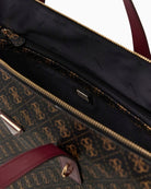 Guess Latona Carryon Large Tote in brown logo interior compartment view