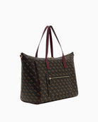 Guess Latona Carryon Large Tote in brown logo side view
