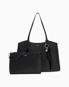 Guess Melody 2 In 1 Tote Bag in Black gold hardware detail