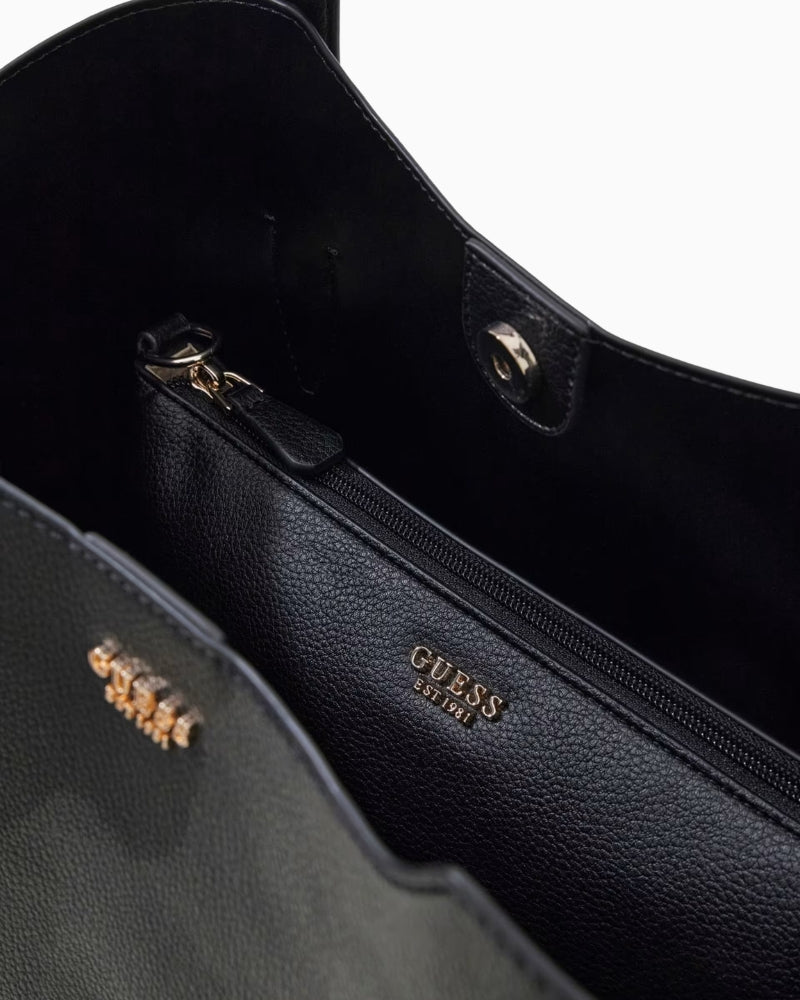 Guess Melody 2 In 1 Tote Bag in Black interior detail