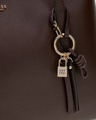 Guess Melody 2 in 1 Tote in brown gold-tone hardware detail