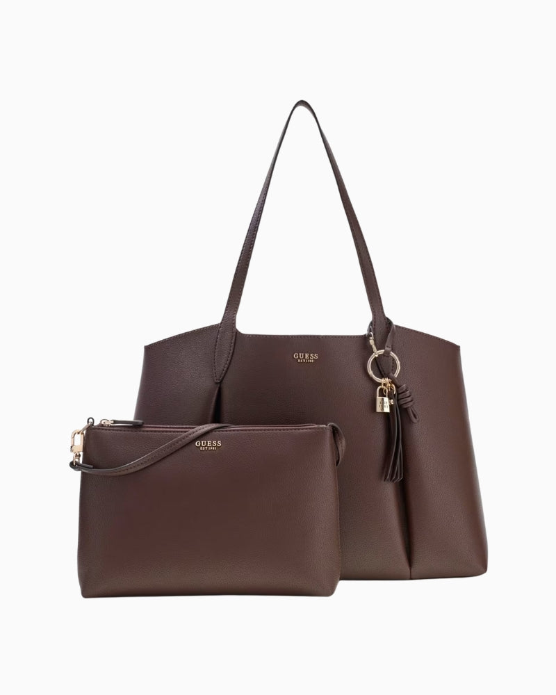 Guess Melody 2 in 1 Tote in brown with detachable handle