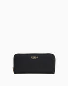 Guess Melody Large Zip Around Wallet in Black front view