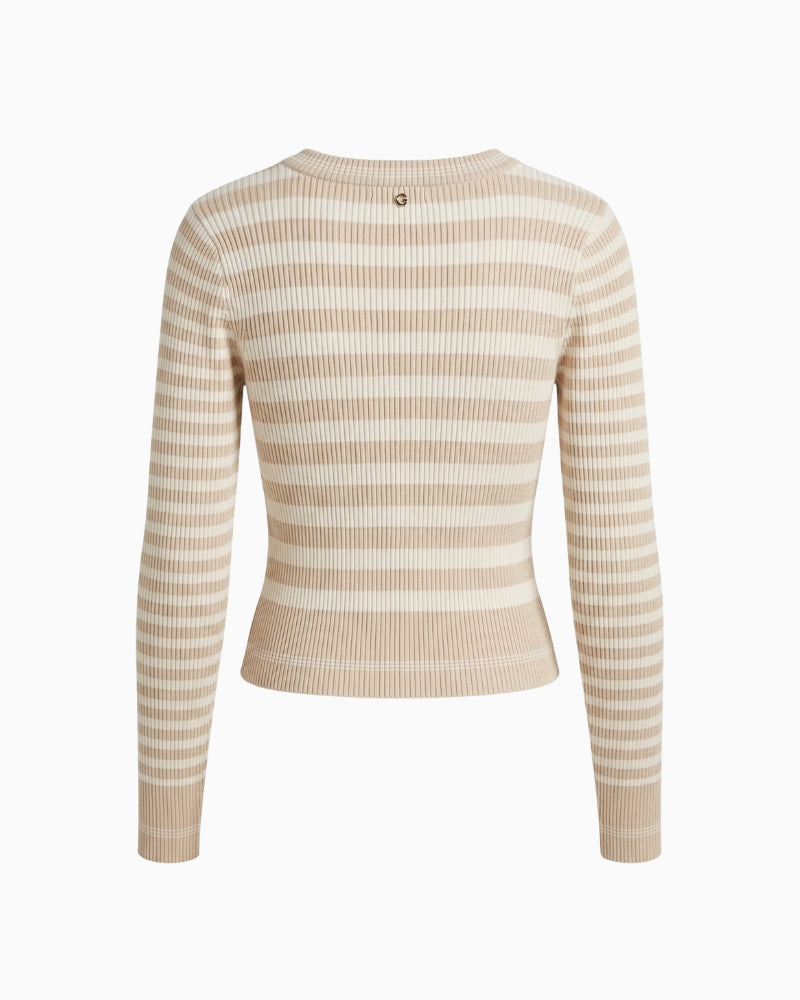 Guess Mix Stripe Rib Marti Tank beige back view