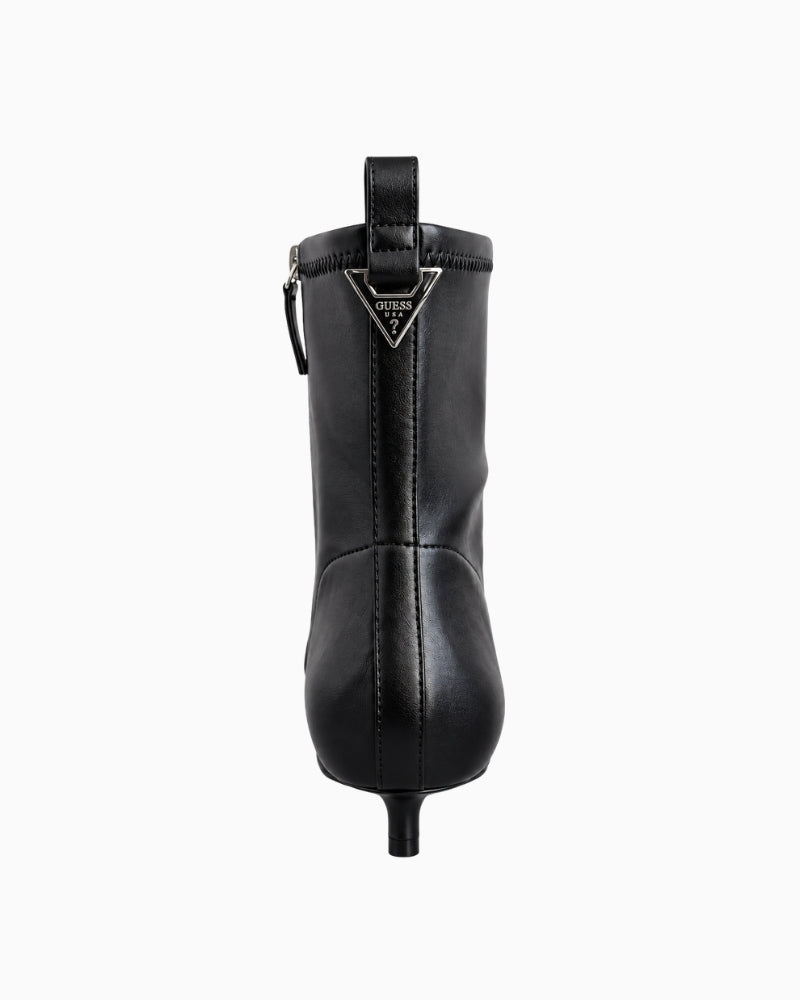 Guess Nemmery Boots in black rear view with triangle logo