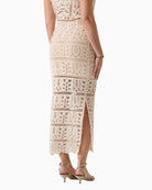 Guess Octavia Long Sweater Skirt cream back view