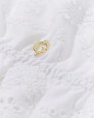 Guess Off-Shoulder Eyelets Top white logo detail