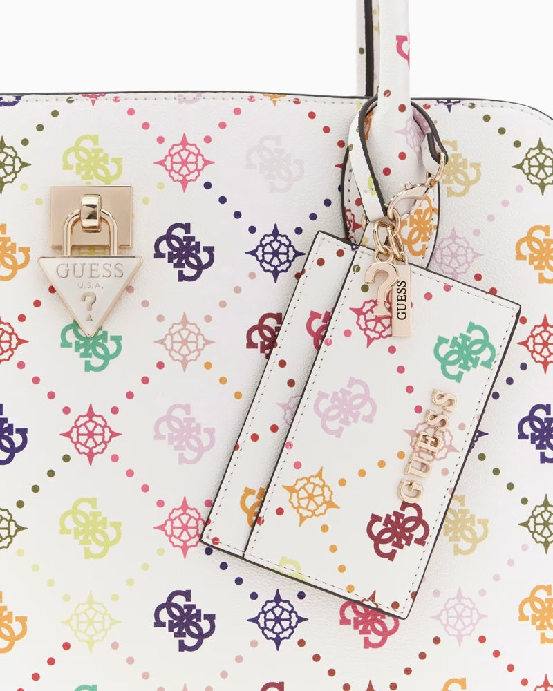 Guess Patsie Shopper in multi detail view with gold hardware 1