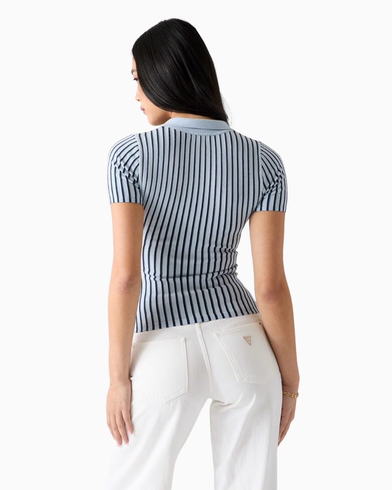 Guess Polo Lace-Up Regina sweater blue back view