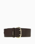 Guess Reversible Waist Belt in Dark Brown front view
