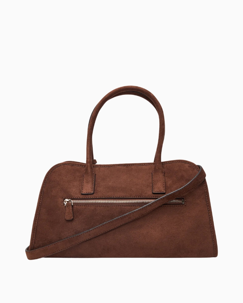 Guess Samantha GF Satchel in brown back view
