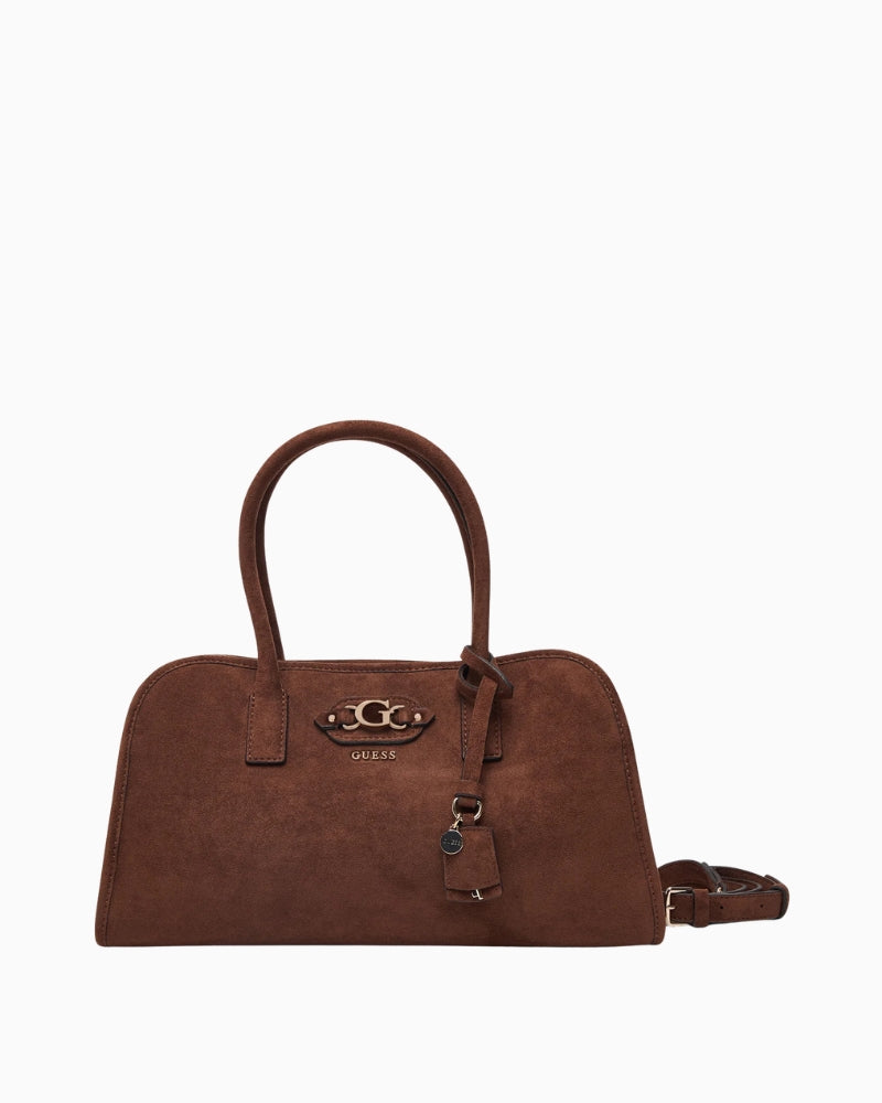 Guess Samantha GF Satchel in brown front view
