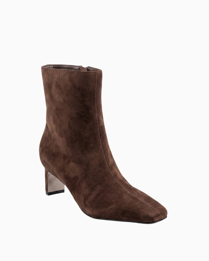 Guess Sirens Ankle Boots in Brown angled front view
