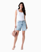 Guess Square Neck Smocked Top in White lace detail