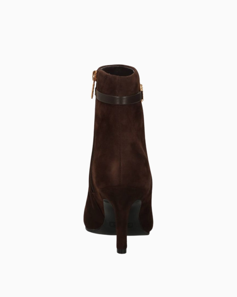Guess Stivaletto Boots in Dark Brown suede 8 cm heel detail