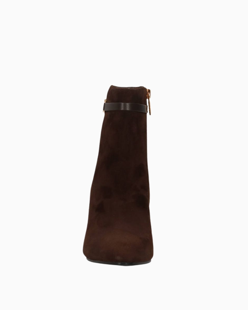 Guess Stivaletto Boots in Dark Brown suede front view