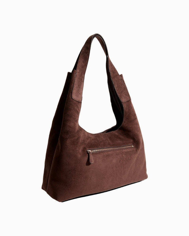 Guess Sunset Hobo Bag in dark brown back view