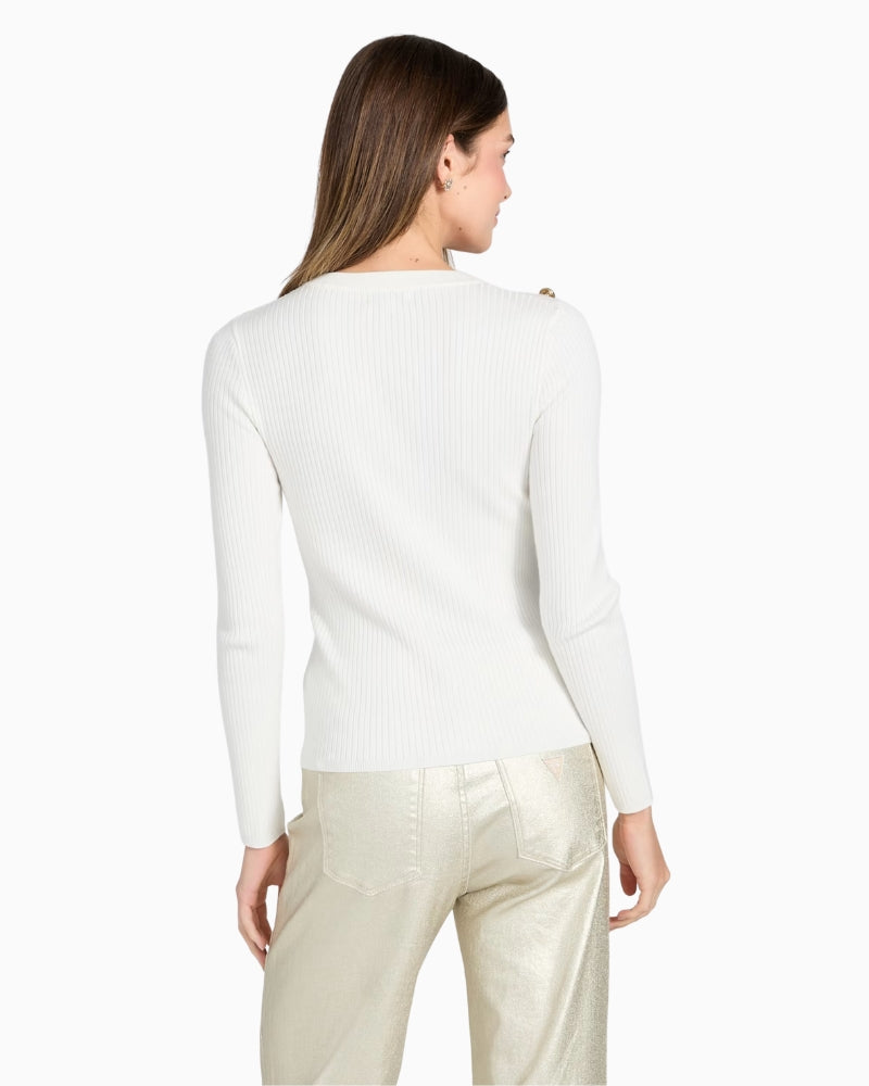 Guess Vonn Top in cream back view