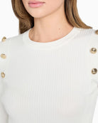 Guess Vonn Top in cream button detail