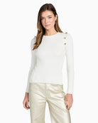 Guess Vonn Top in cream front view