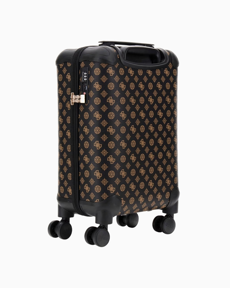 Brown 4G logo Guess trolley with peony print and pale gold details
