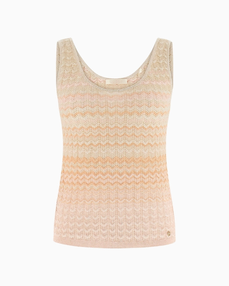 Guess knitted tank top beige multi product flat view