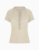 Guess slim fit knit top cream flat front view
