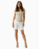 Guess slim fit knit top cream full outfit
