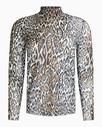 Sani Blu - LEOPARD MESH TOP