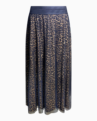 Sani Blu - LEOPARD PLEATED SKIRT