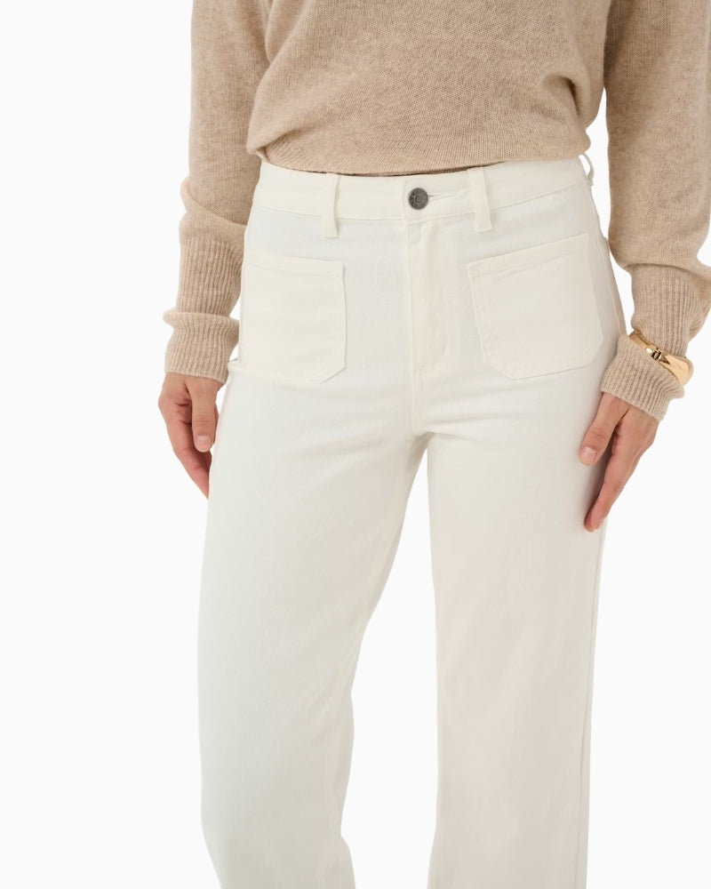 Kaffe Abrook cropped wide leg jeans patch pocket detail – Áines Boutique