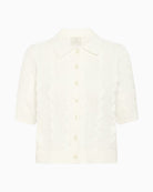 Kaffe Blair cable knit cardigan front view white background – Áines Boutique