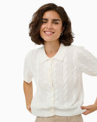 Kaffe Blair cable knit cardigan collar detail – Áines Boutique